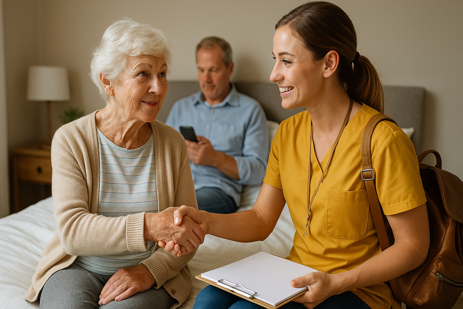 Pflegekraft bei der Betreuung im häuslichen Umfeld