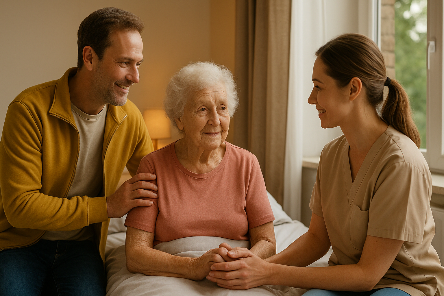 Pflegekraft bei der Betreuung älterer Menschen