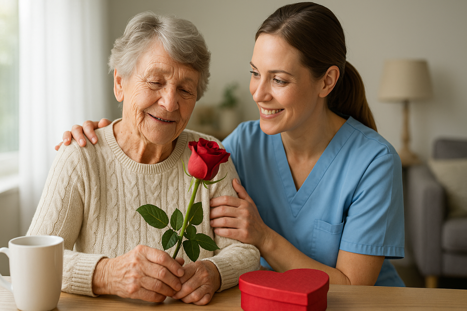 Valentinstag im Pflegealltag - Zuwendung und Gesellschaft